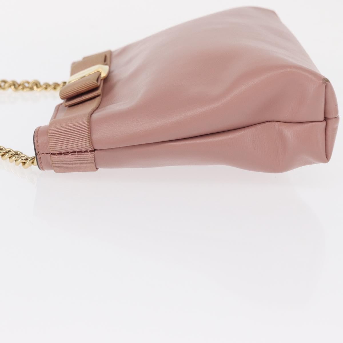 Salvatore Ferragamo Vala Shoulder Bag Leather, PINK, LEATHER, Shoulder bag