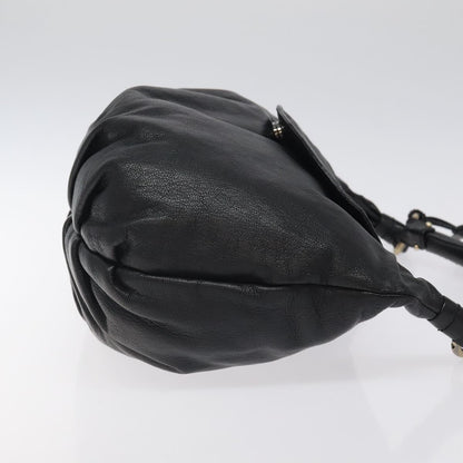 Salvatore Ferragamo Gancini handbag Leather, BLACK, LEATHER, Handbag