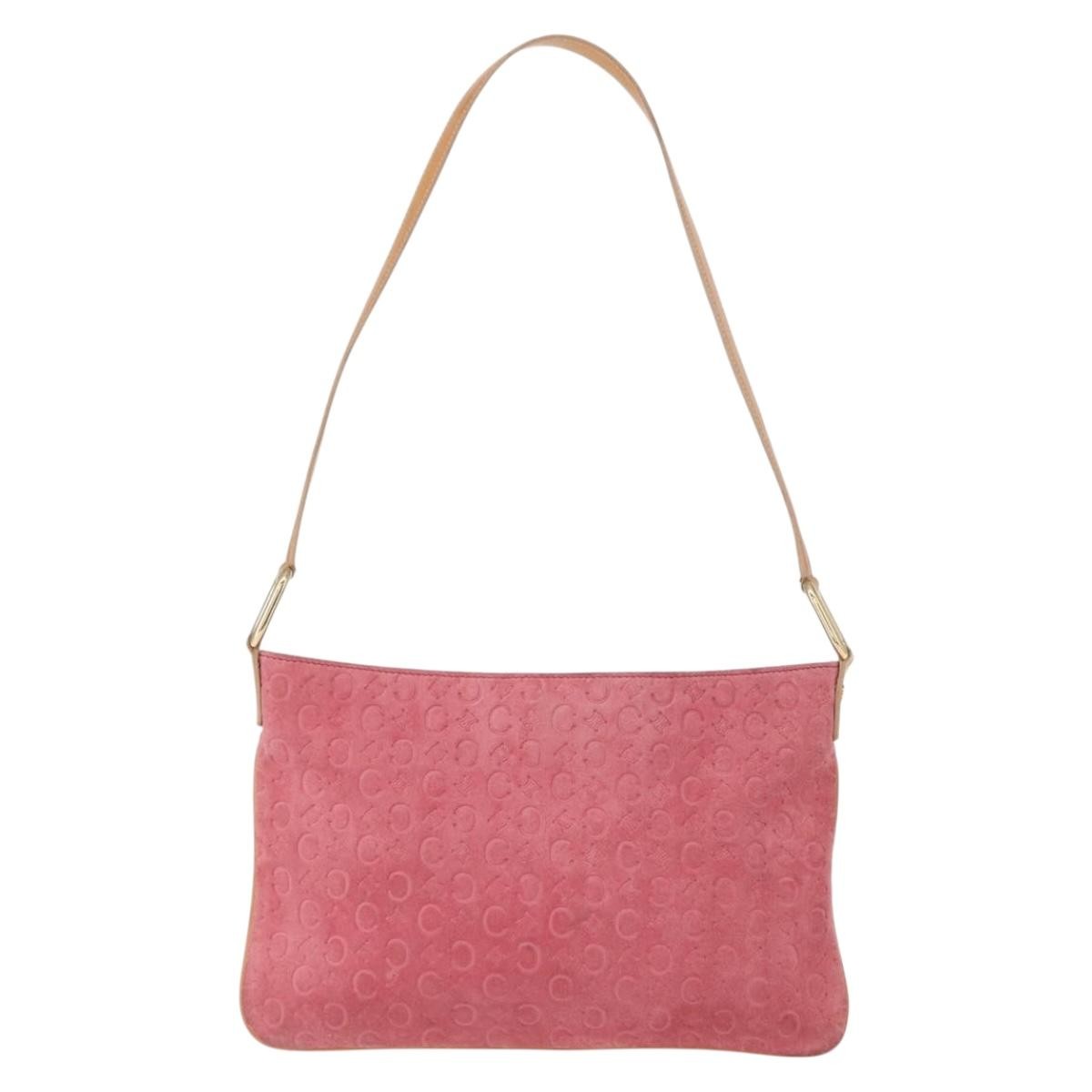 Celine C Macadam Shoulder bag Suede, PINK, SUEDE, Shoulder bag