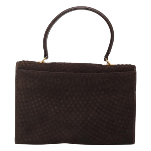 Bally Vintage Handbag Quilted suede, BROWN, SUEDE, Handbag