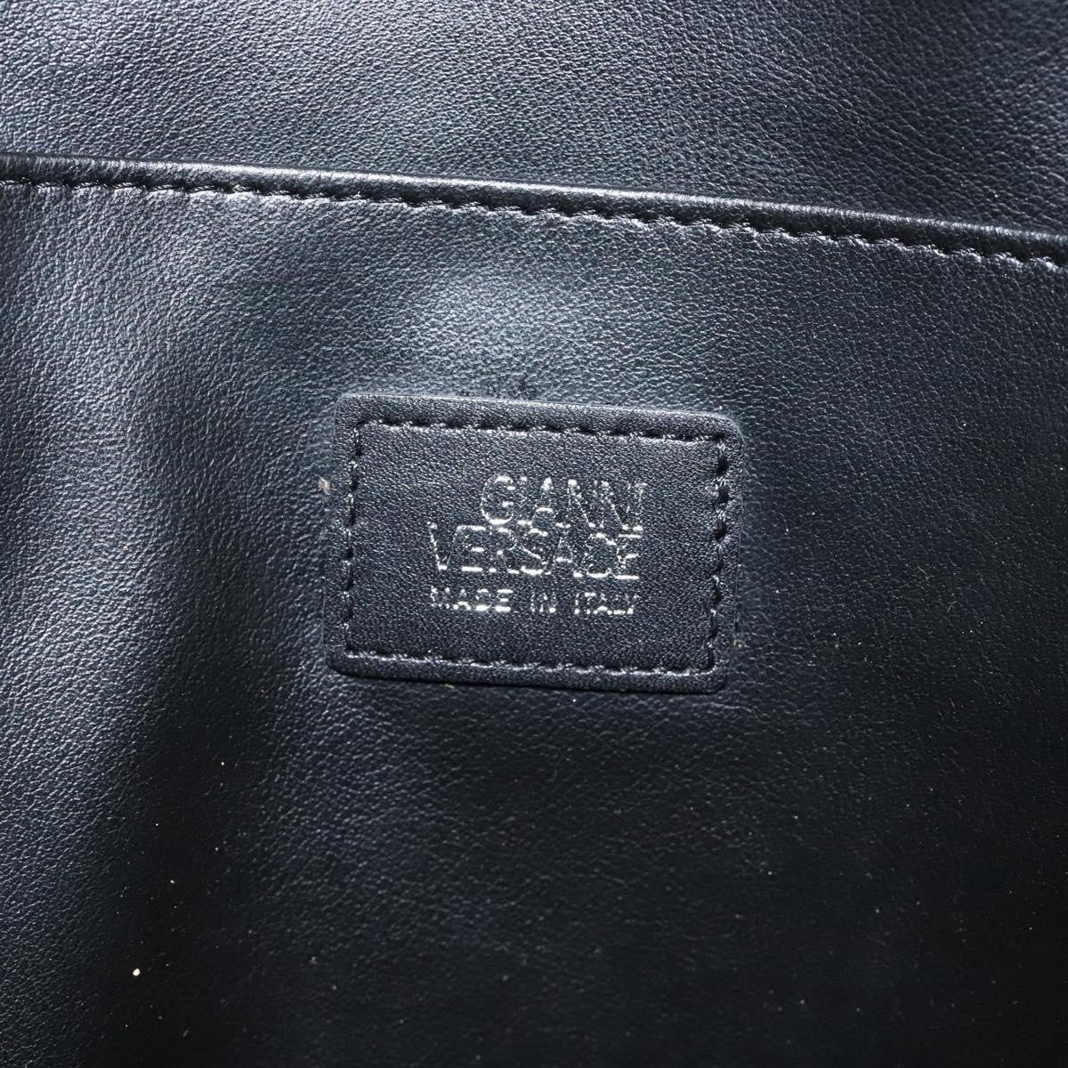 Versace Vintage Zip Pouch Canvas, BLACK, CANVAS, Clutche & pouche