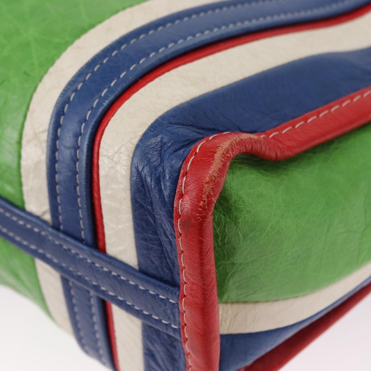 Balenciaga Bazar Convertible Tote Striped Leather, MULTICOLOUR, LEATHER, Tote bag