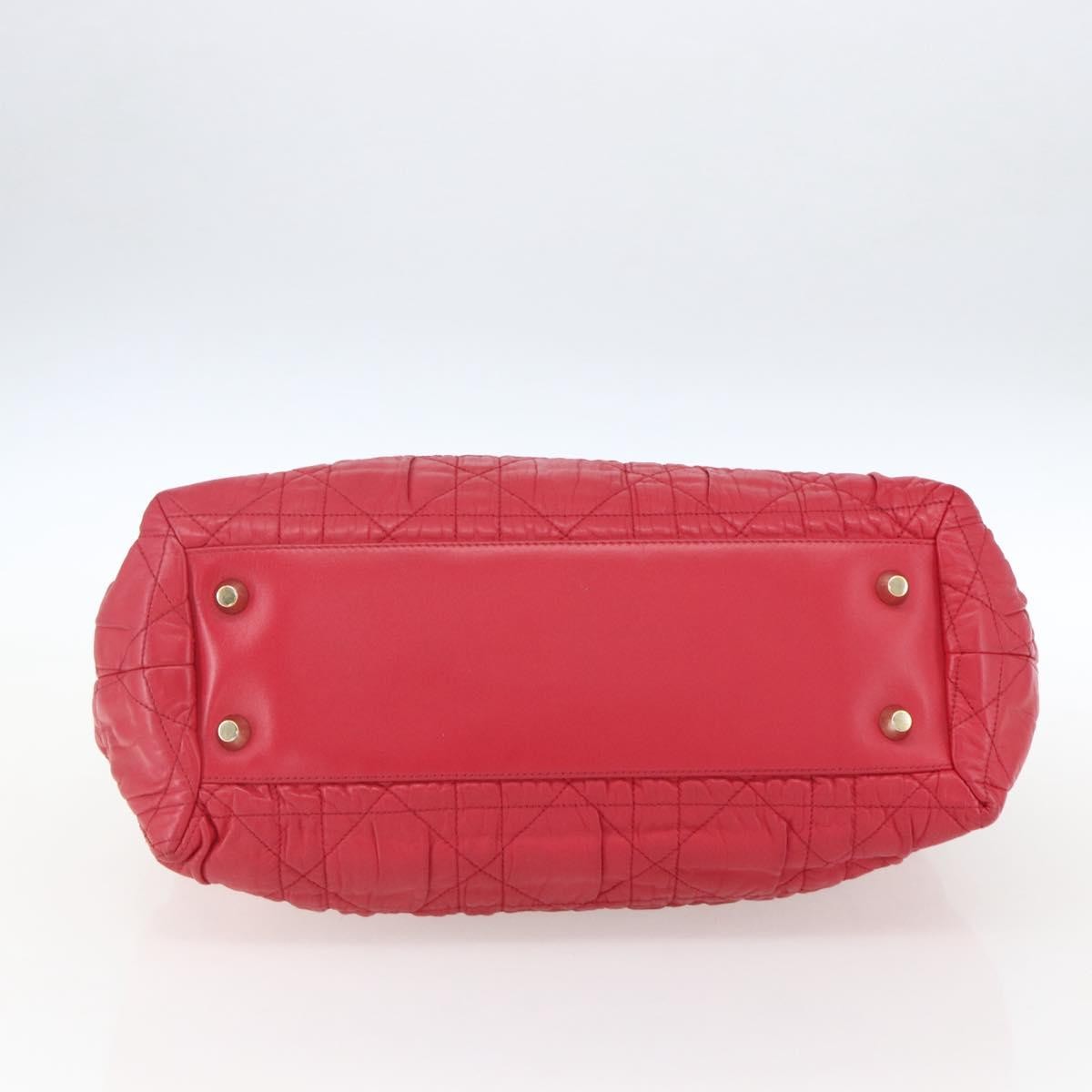 Christian Dior Delices Tote Cannage Quilt Leather, RED, LEATHER, Tote bag