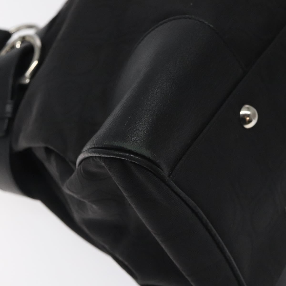 Salvatore Ferragamo Gancini handbag Nylon, BLACK, NYLON, Handbag