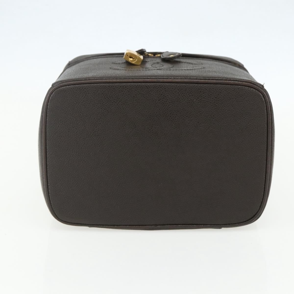 Chanel Vintage Timeless Vanity Case Caviar, BROWN, LEATHER, Handbag