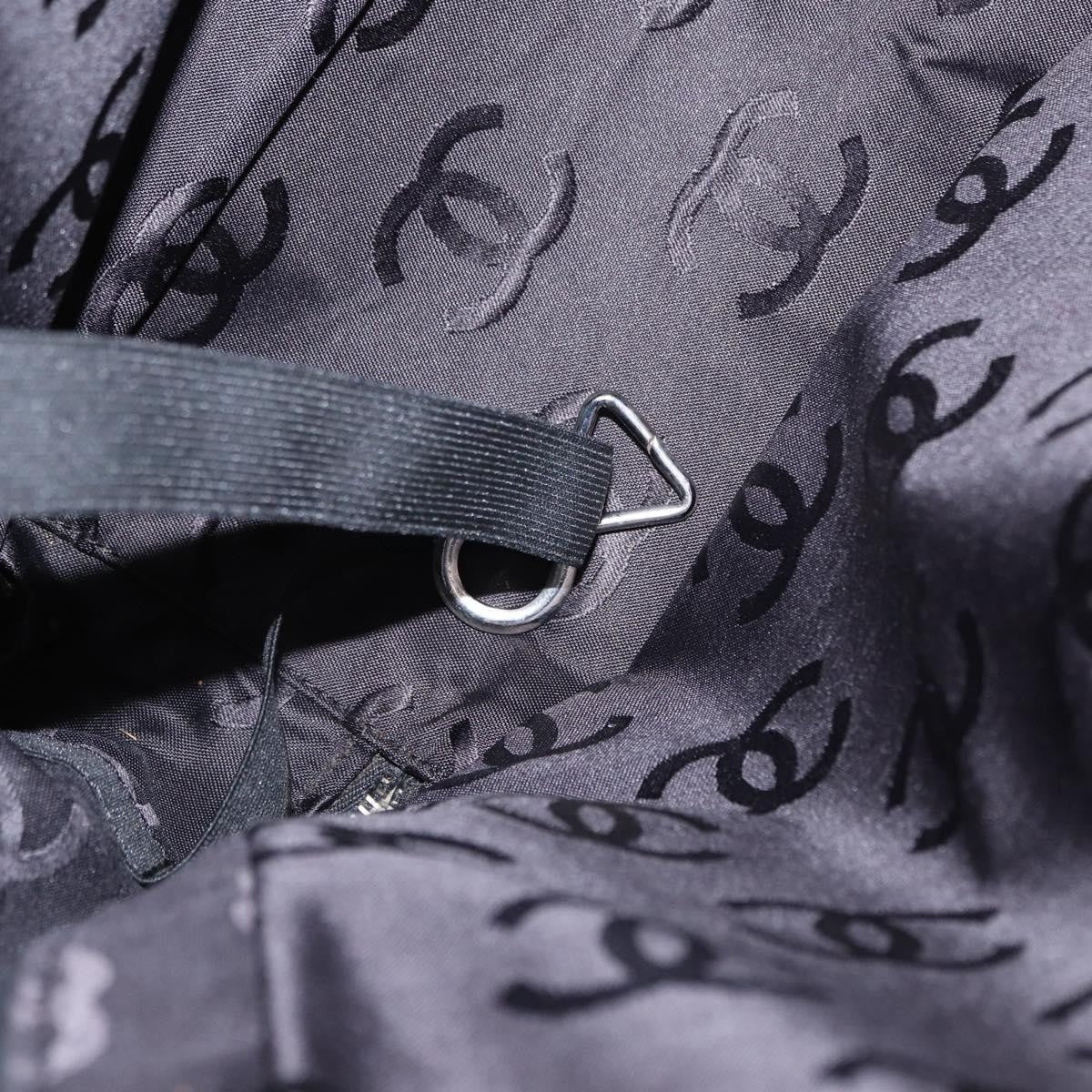 Chanel Boston Zip Tote Quilted Canvas, BLACK, CANVAS, Tote bag