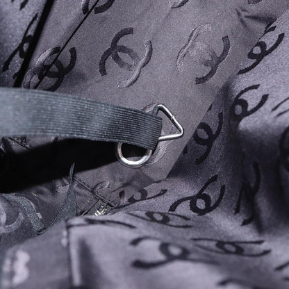 Chanel Boston Zip Tote Quilted Canvas, BLACK, CANVAS, Tote bag