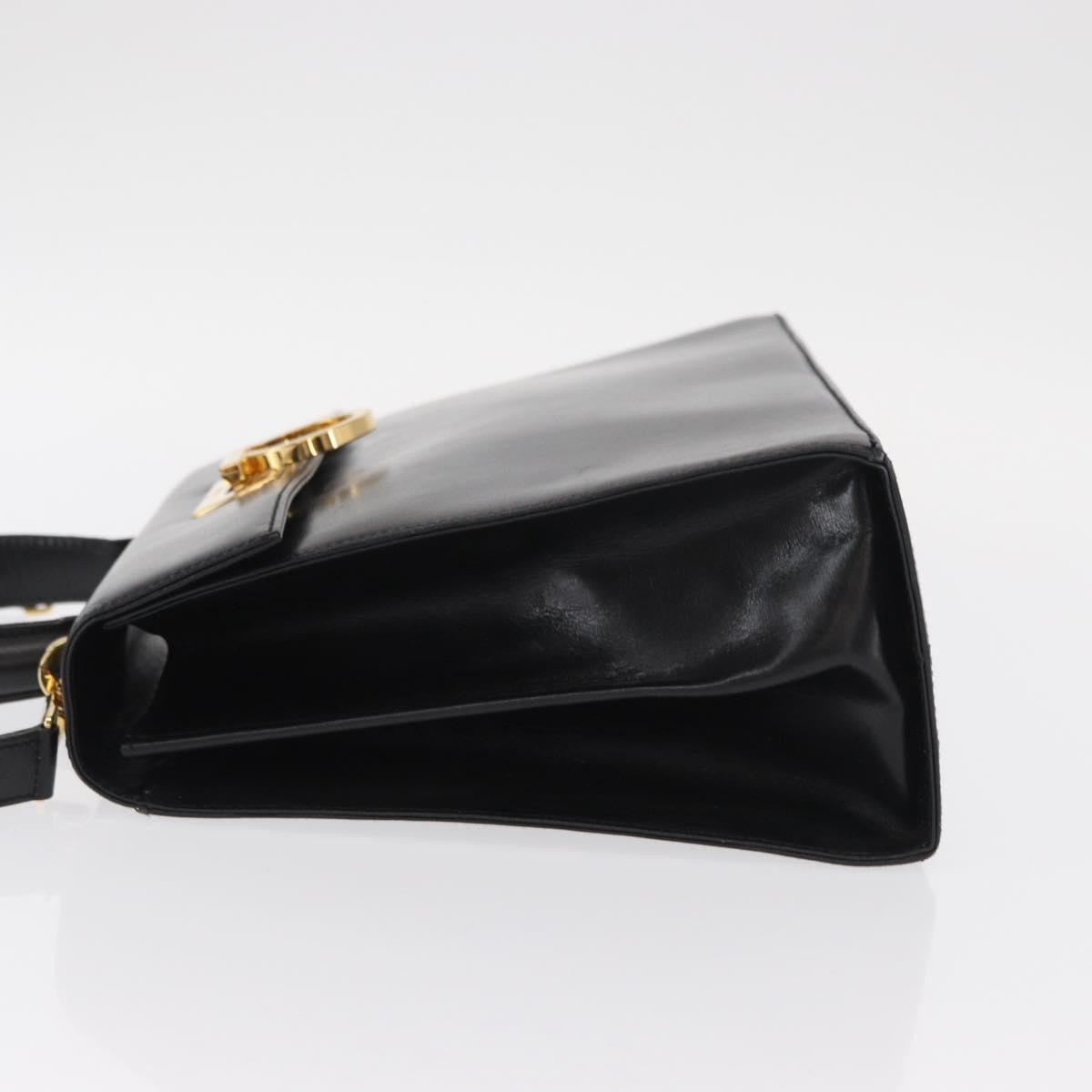 Salvatore Ferragamo Convertible Top Handle Bag Leather, BLACK, LEATHER, Handbag