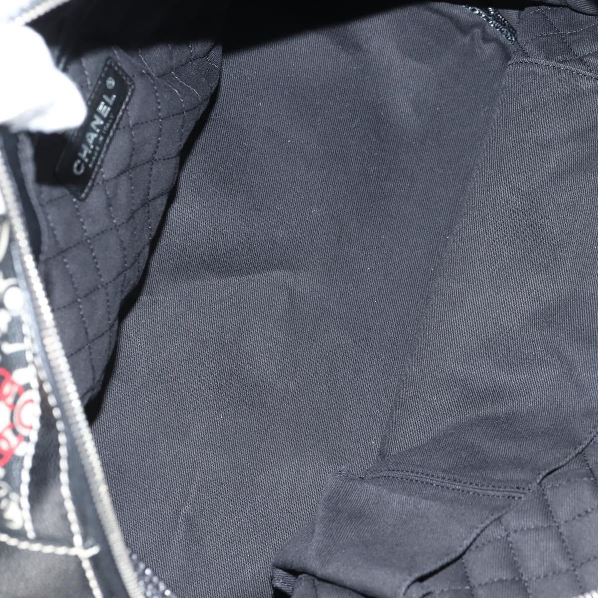 Chanel Optic Coco Bowler Bag Printed Coated Canvas with Caviar, BLACK, PVC, Handbag