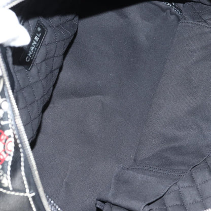 Chanel Optic Coco Bowler Bag Printed Coated Canvas with Caviar, BLACK, PVC, Handbag