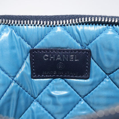 Chanel Dubai O Case Clutch Quilted Printed Nylon, BLACK, NYLON, Clutche & pouche