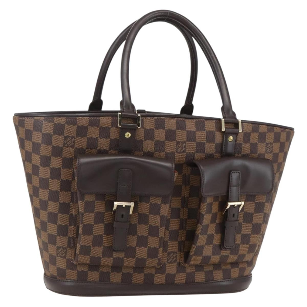Louis Vuitton Manosque Handbag Damier, BROWN, CANVAS, Tote bag