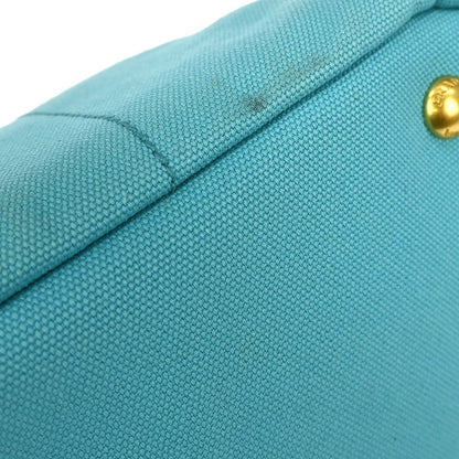 Prada Canapa Tote Rhinestone Embellished Canvas, BLUE, CANVAS, Tote bag