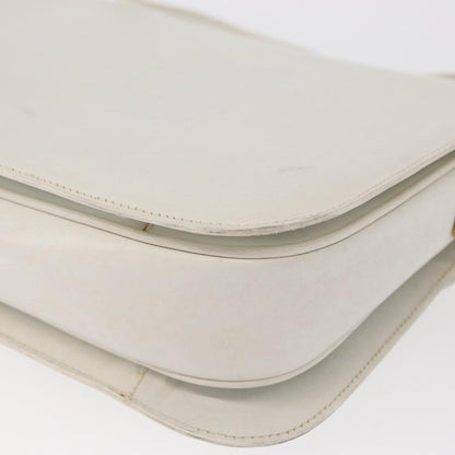 Celine Vintage Shoulder Bag Leather, WHITE, LEATHER, Shoulder bag