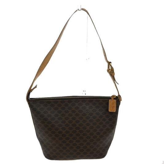 Celine Macadam Shoulder Bag PVC Leather, BROWN, CANVAS, Shoulder bag