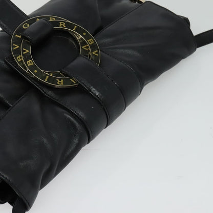 Bvlgari Chandra Flap Shoulder Bag Leather, BLACK, LEATHER, Shoulder bag