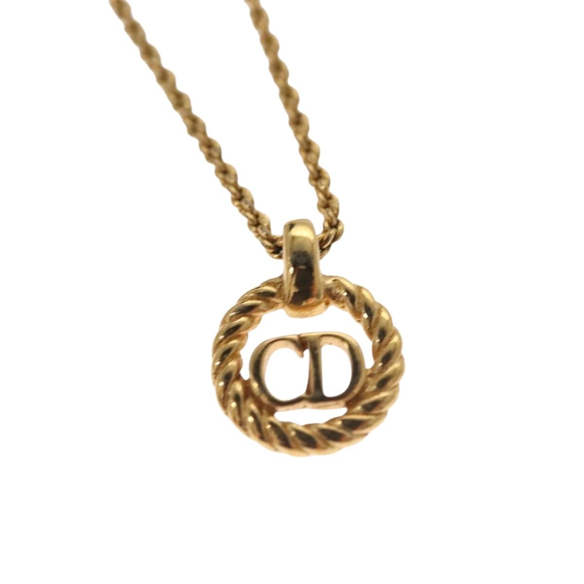 Christian Dior CD Pendant Necklace Gold-plated, GOLD, METAL, Necklace