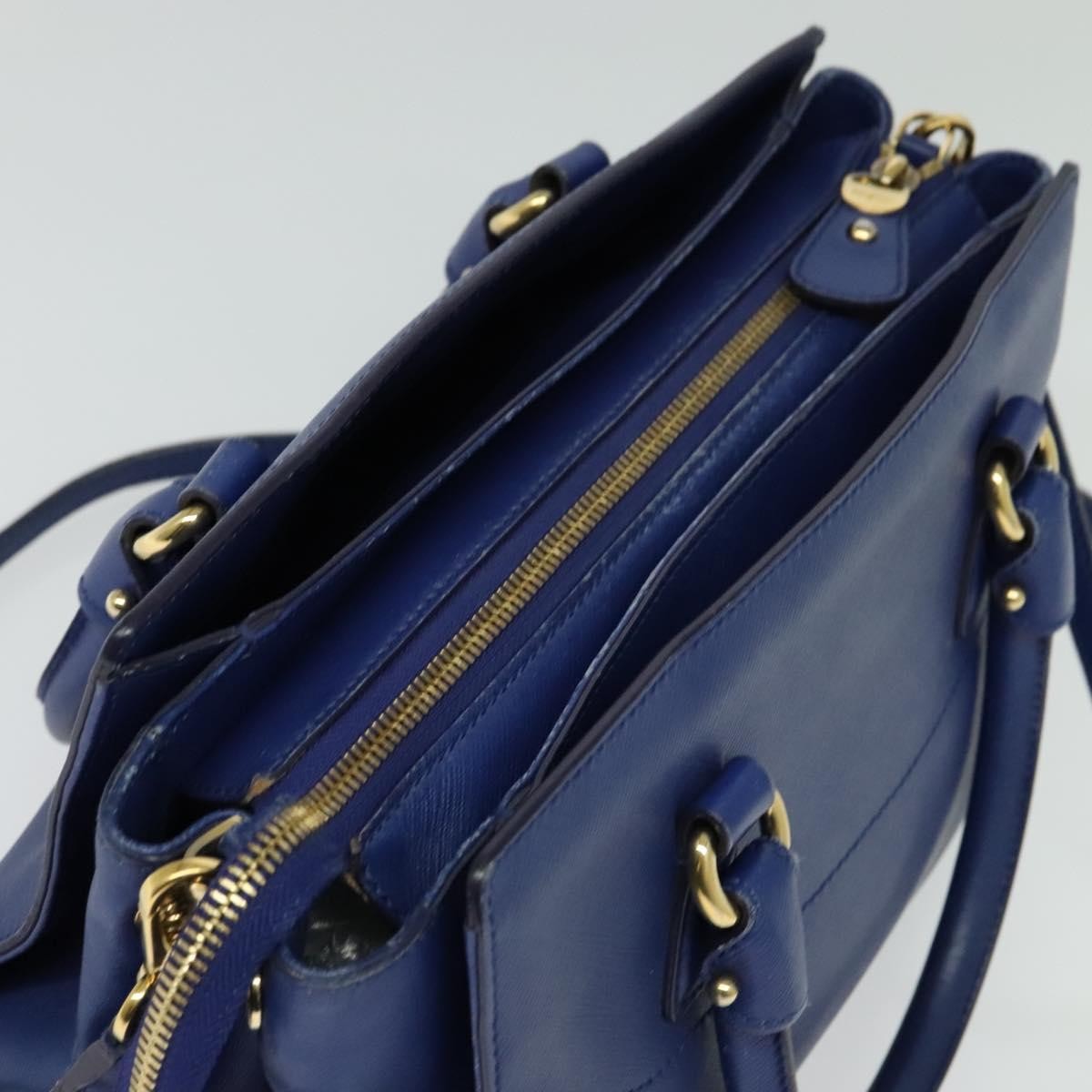 Salvatore Ferragamo Beky Tote Saffiano Leather, BLUE, LEATHER, Tote bag