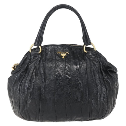 Prada Vintage Handbag Leather, BLACK, LEATHER, Handbag
