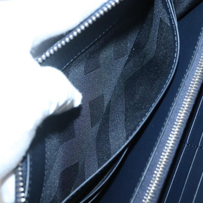 Burberry Reeves Double Zip Organizer Wallet Leather, NAVY, LEATHER, Wallets