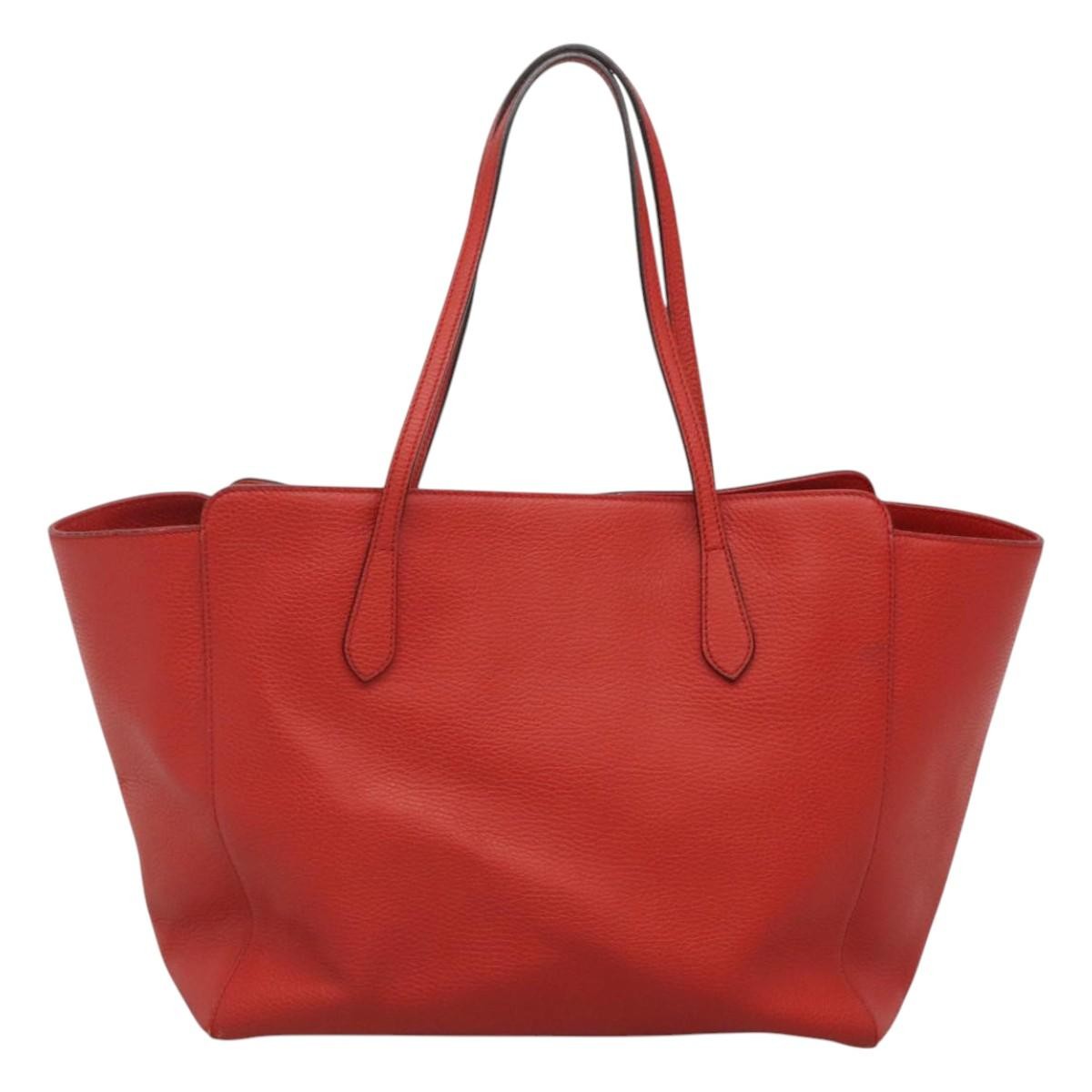 Gucci Swing Tote Leather, RED, LEATHER, Tote bag