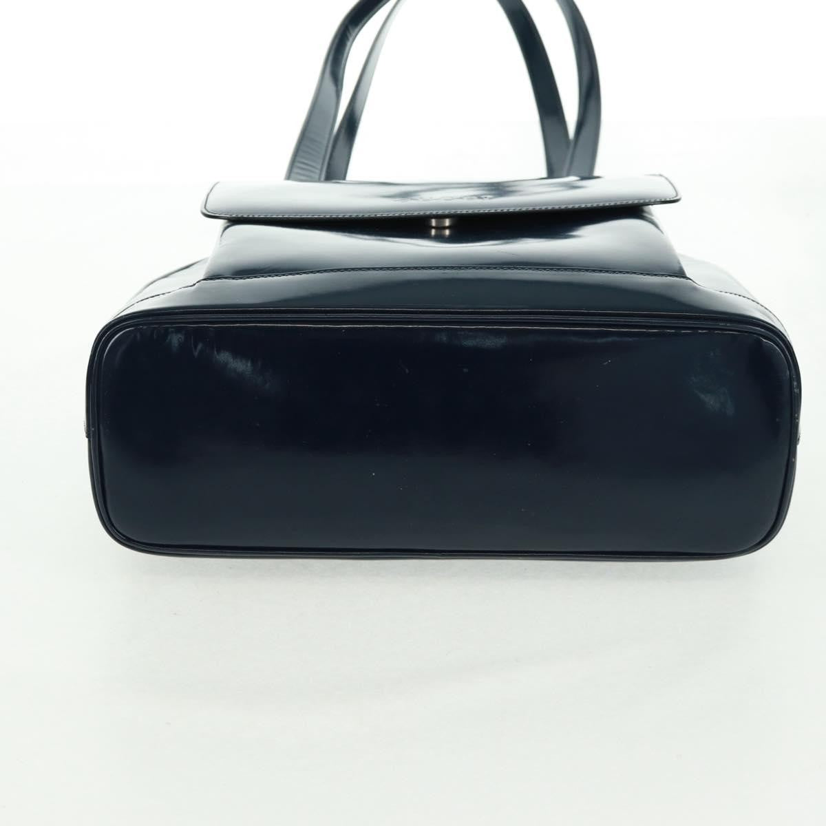 Gucci Vintage Bamboo Shoulder Bag Leather, NAVY, LEATHER, Shoulder bag