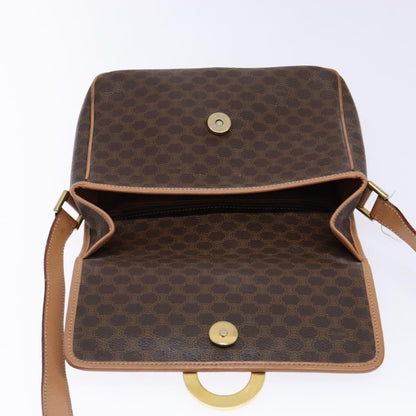 Celine Vintage Macadam Shoulder Bag Canvas, BROWN, CANVAS, Shoulder bag