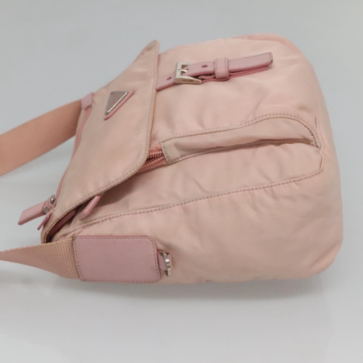 Prada Buckle Messenger Bag Tessuto, PINK, NYLON, Shoulder bag