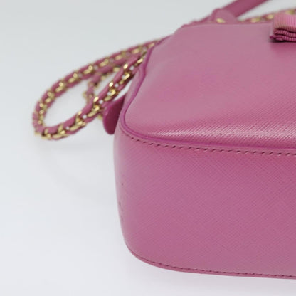 Salvatore Ferragamo Vara Chain Flap Shoulder Bag Leather, PINK, LEATHER, Shoulder bag