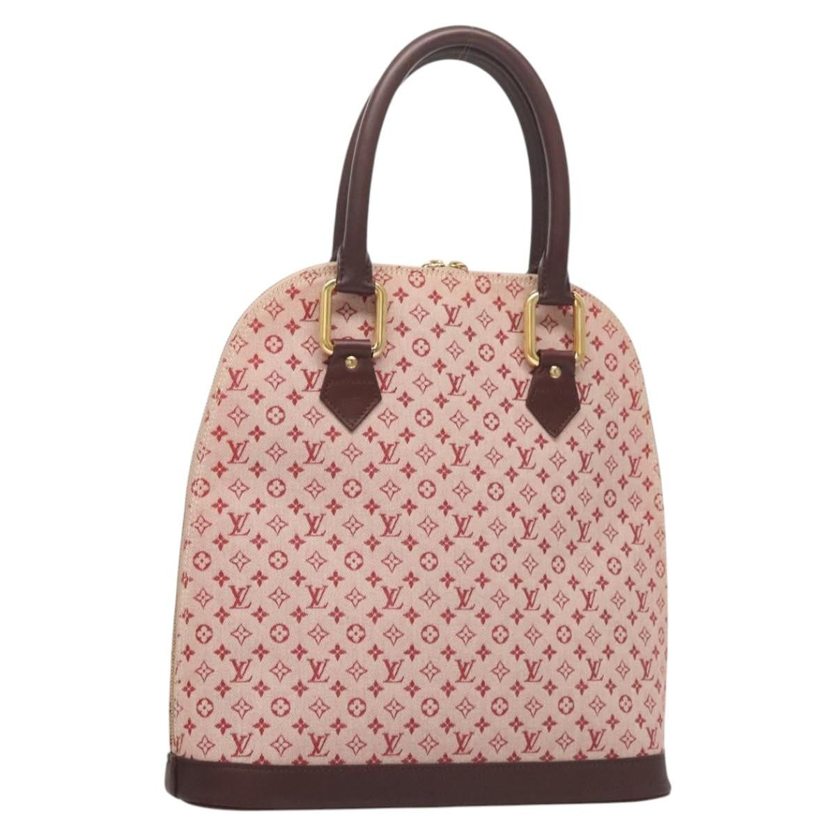 Louis Vuitton Alma Handbag Mini Lin, RED, CANVAS, Handbag