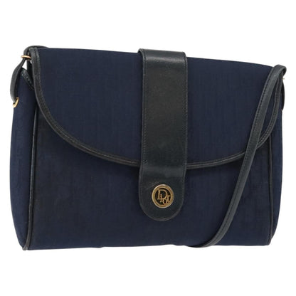 Christian Dior Vintage Trotter Shoulder Bag Canvas, NAVY, CANVAS, Shoulder bag