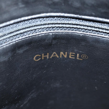 Chanel Vintage Front Pocket Camera Shoulder Bag Quilted Caviar, BLACK, LEATHER, Shoulder bag