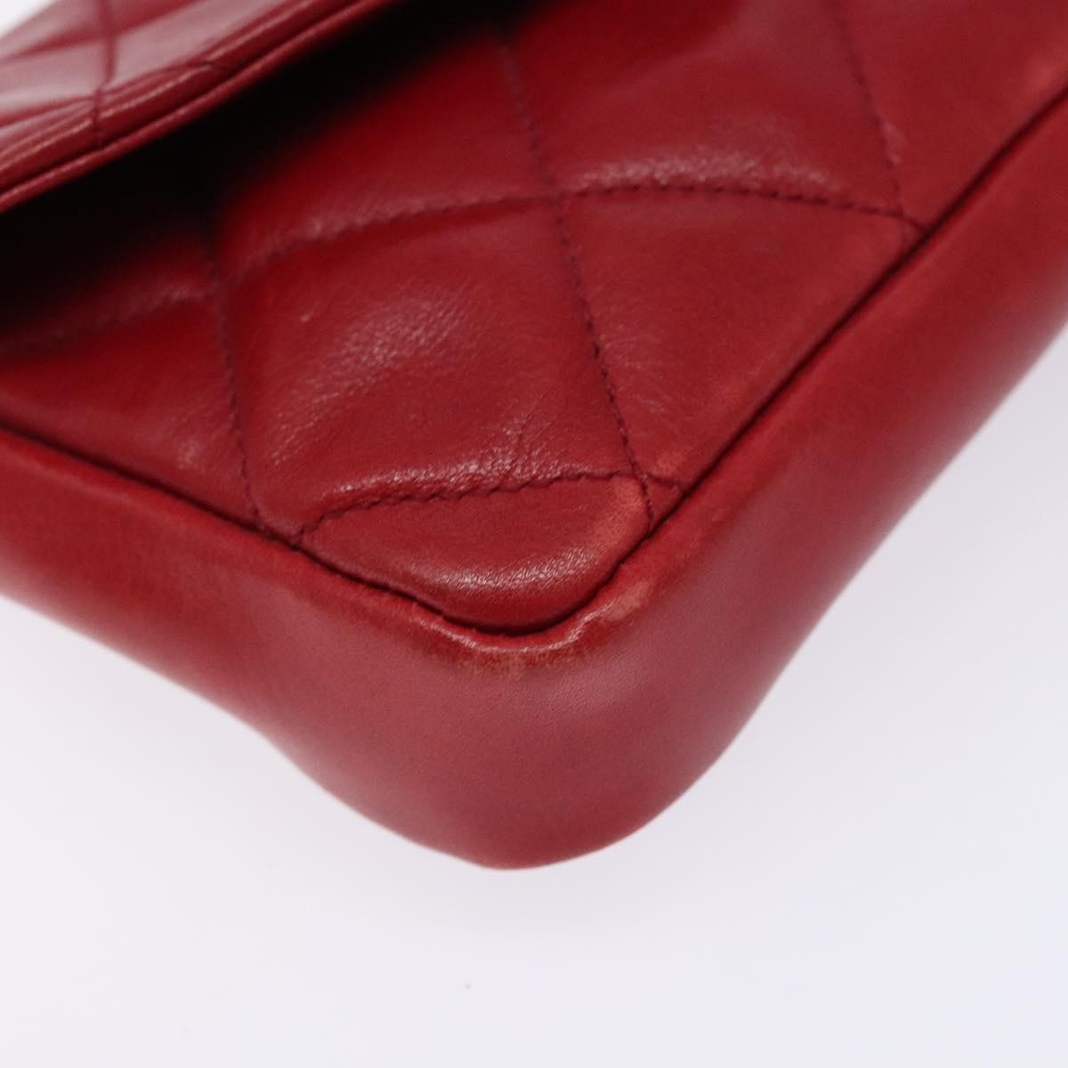 Chanel Vintage CC Flap Waist Bag Quilted Leather, RED, LEATHER, Clutche & pouche