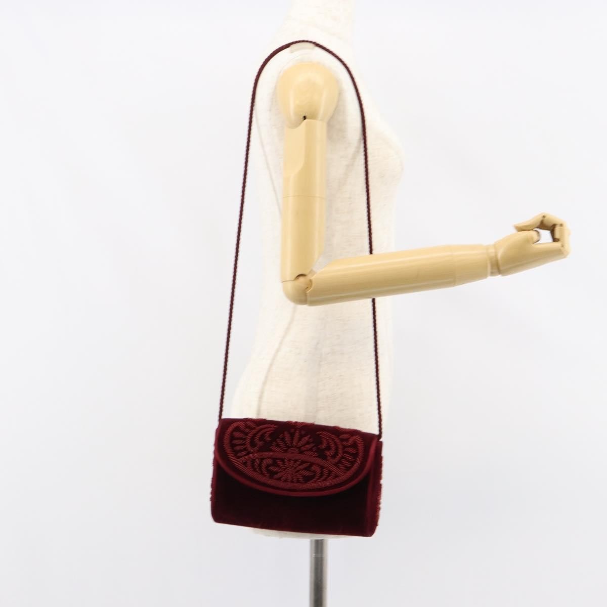 Bally Vintage Shoulder Bag Velvet, RED, VELVET, Shoulder bag