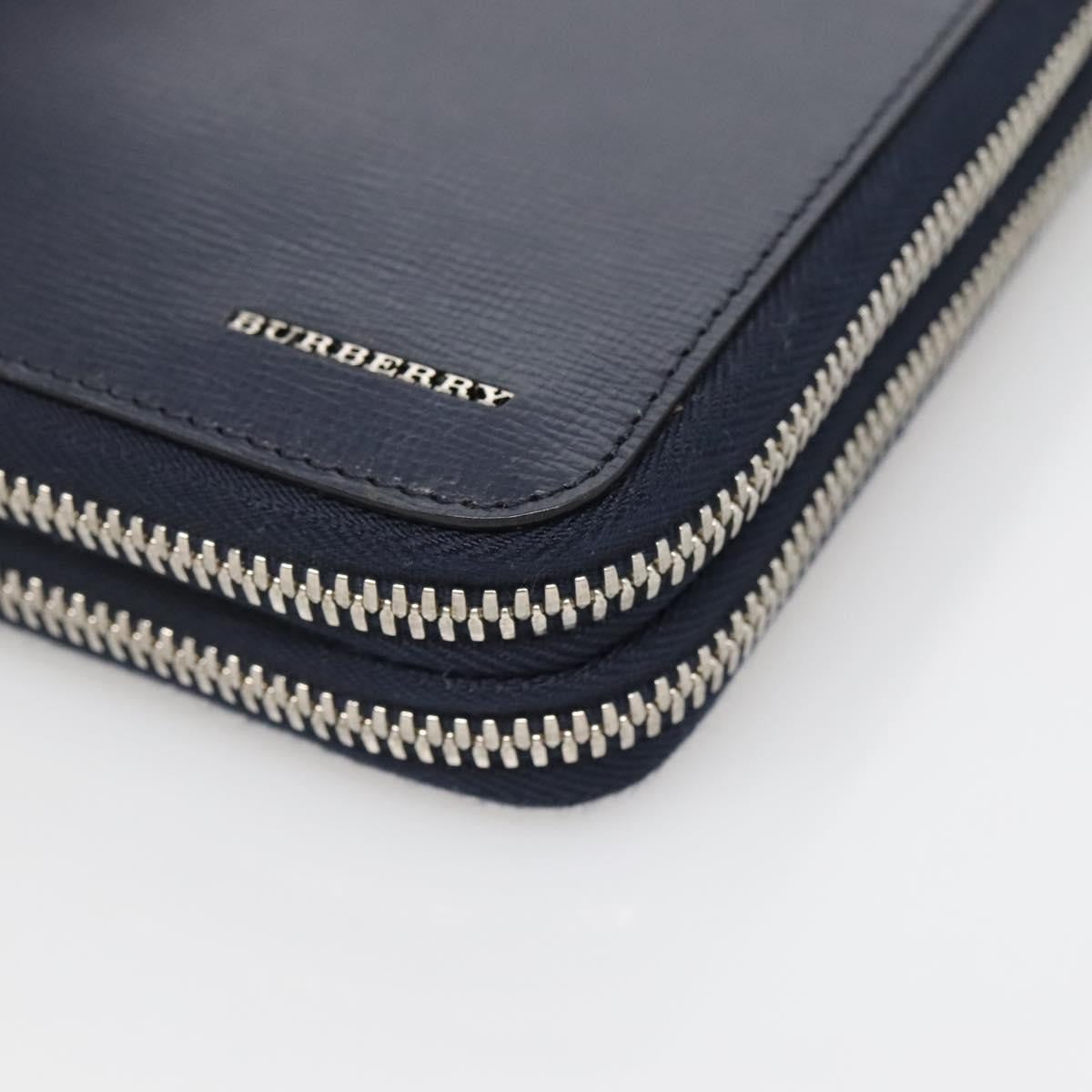 Burberry Reeves Double Zip Organizer Wallet Leather, NAVY, LEATHER, Wallets
