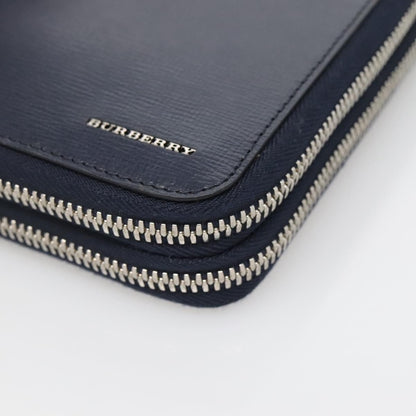 Burberry Reeves Double Zip Organizer Wallet Leather, NAVY, LEATHER, Wallets