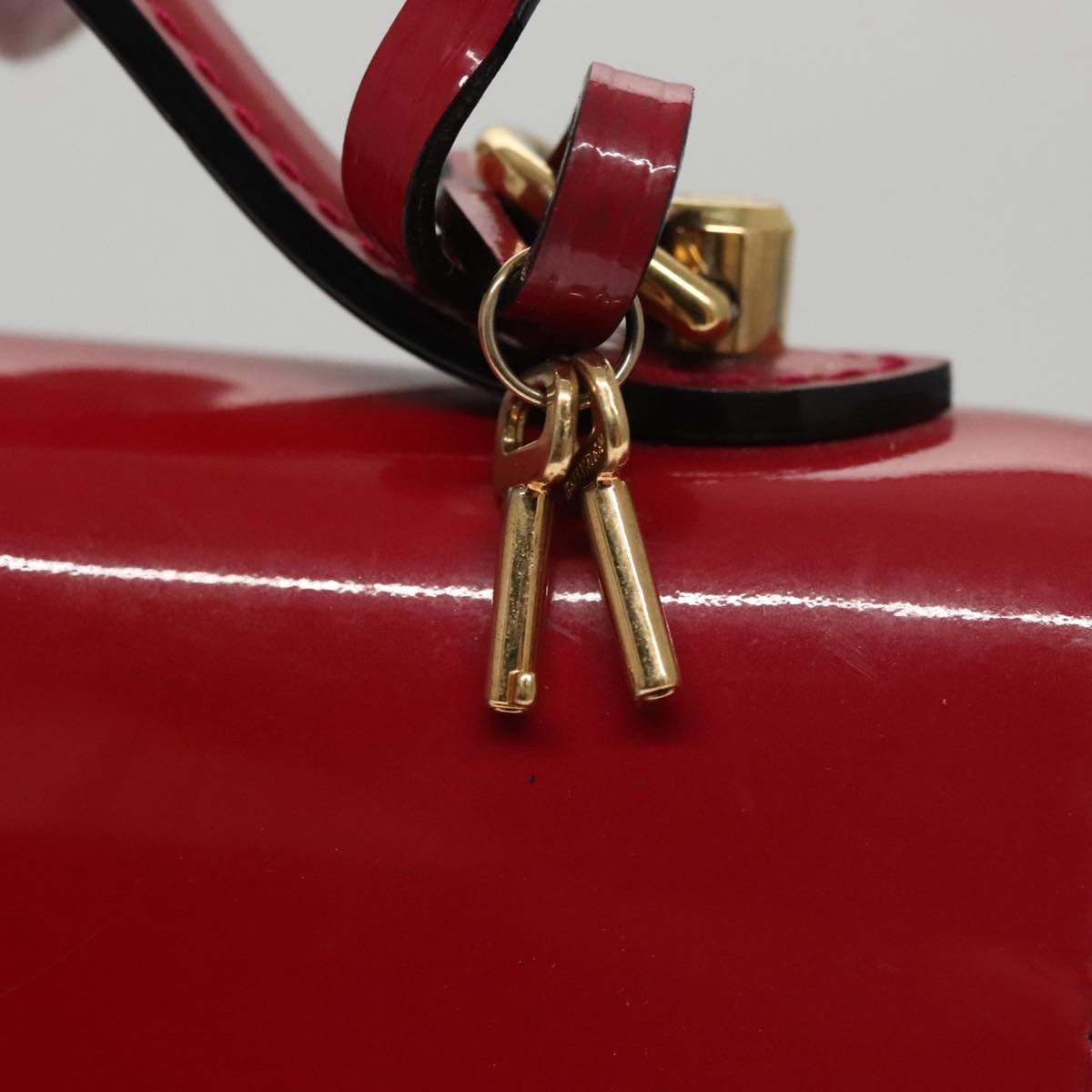 Louis Vuitton Monceau Handbag Vernis, Red, Patent Leather, Handbag