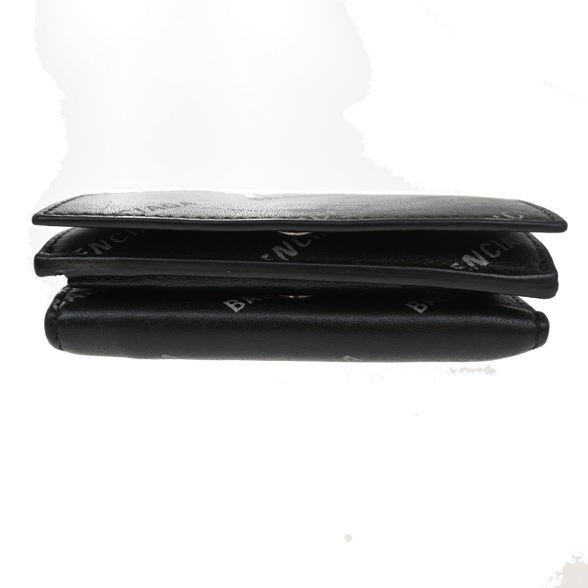 Balenciaga Trifold Wallet Leather, BLACK, LEATHER, Wallets