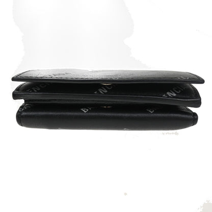 Balenciaga Trifold Wallet Leather, BLACK, LEATHER, Wallets