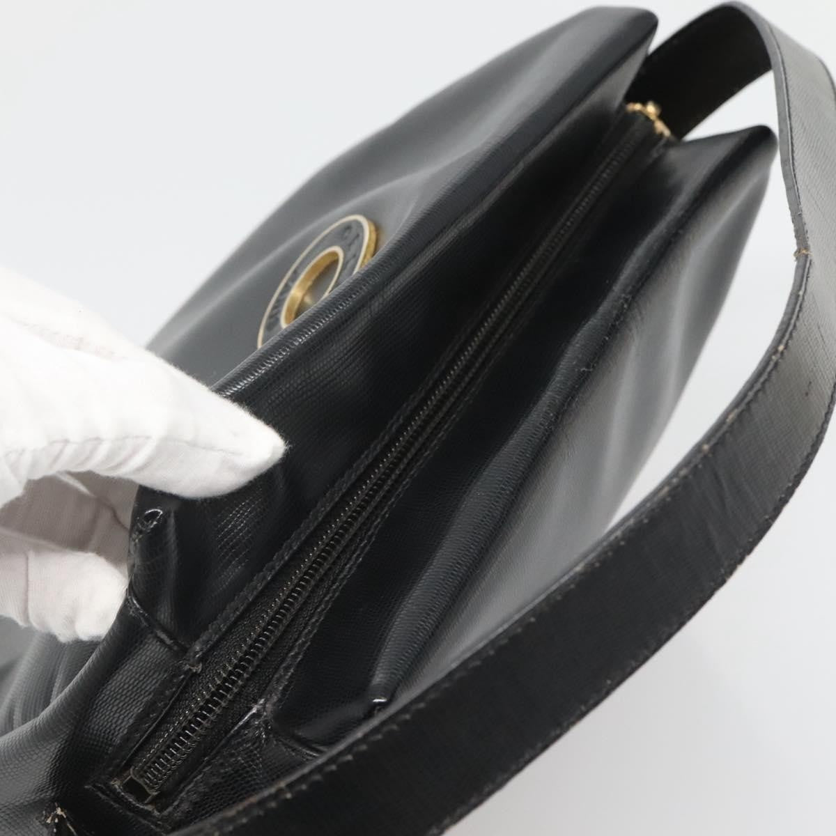 Celine Circle Logo Handbag Leather, BLACK, LEATHER, Handbag