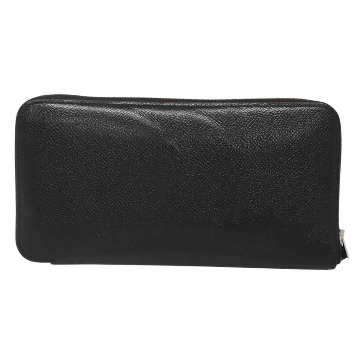 Hermes Azap Zip Around Wallet Silk'in Epsom, Black, Leather, Wallet