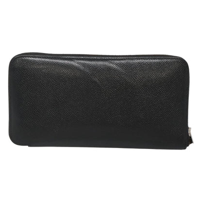 Hermes Azap Zip Around Wallet Silk'in Epsom, Black, Leather, Wallet