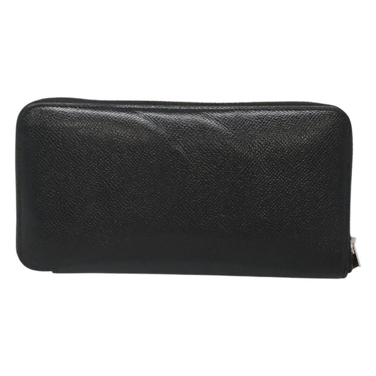 Hermes Azap Zip Around Wallet Silk'in Epsom, Black, Leather, Wallet