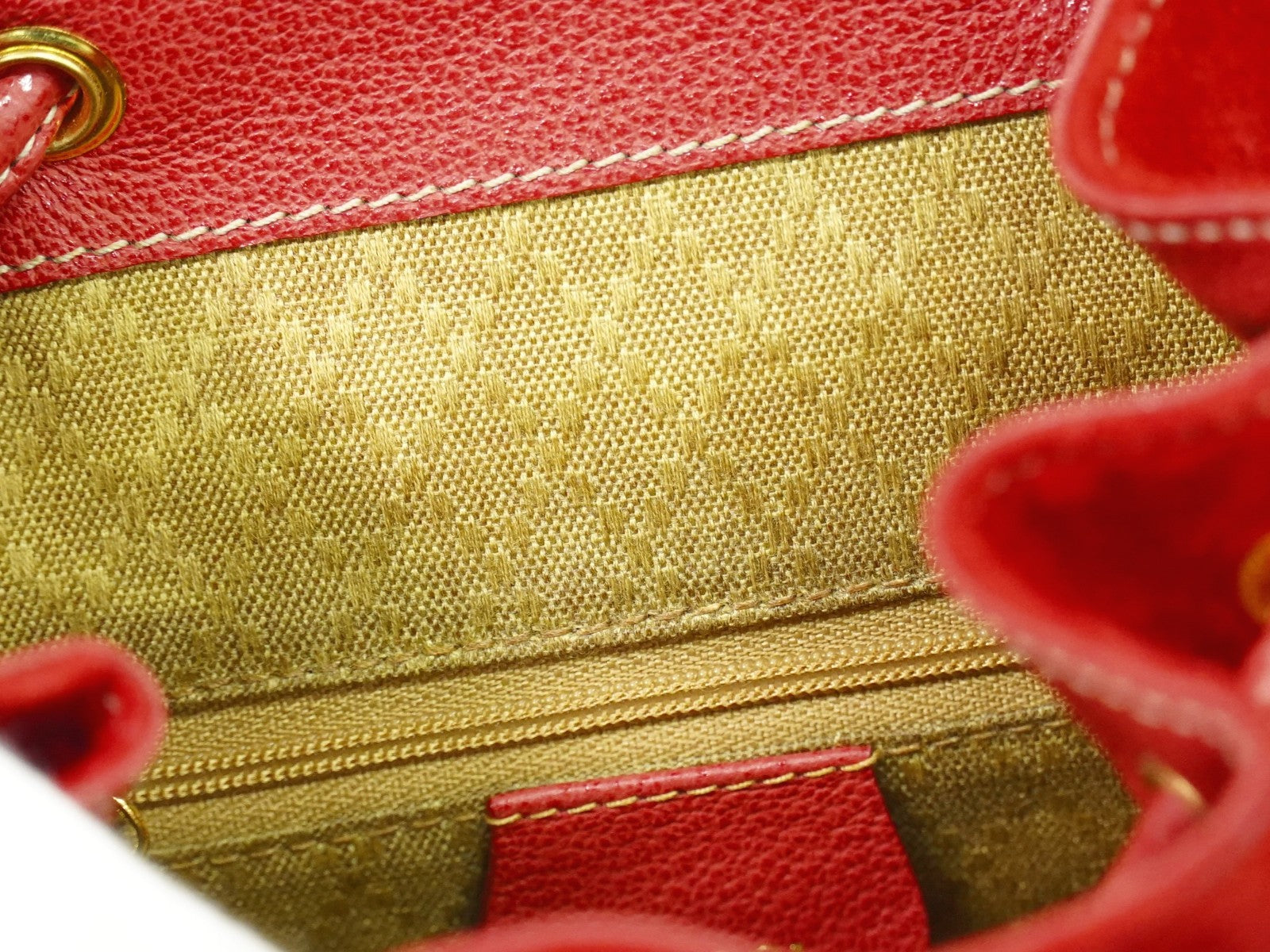 Gucci Vintage Bamboo Backpack Suede, RED, SUEDE, Backpack