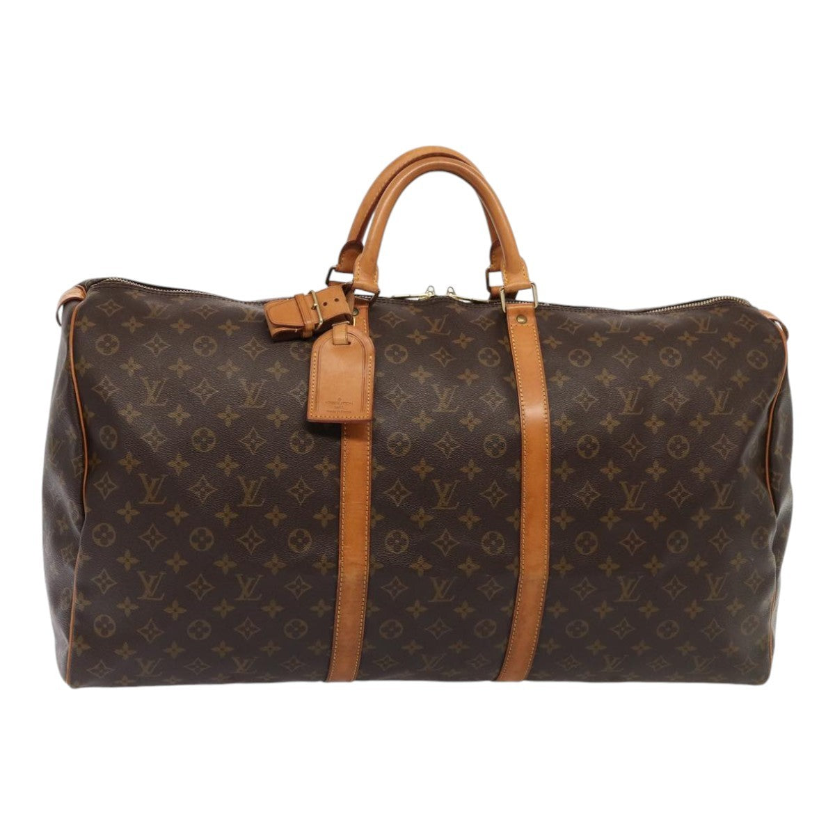Louis Vuitton Keepall Bag Monogram Canvas, BROWN, CANVAS, Travel bag