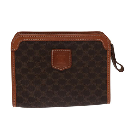 Celine Macadam Pochette Clutch, BROWN, PVC, Clutche & pouche