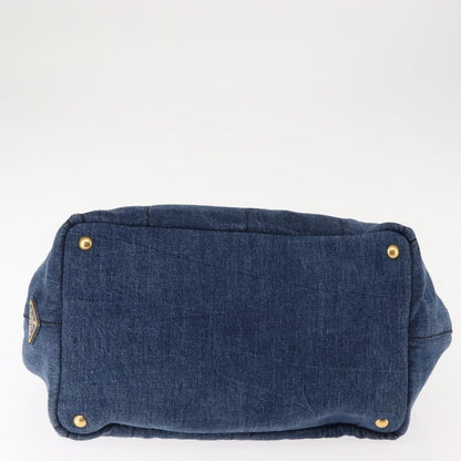 Prada Canapa Convertible Tote Denim, BLUE, DENIM_JEANS, Tote bag