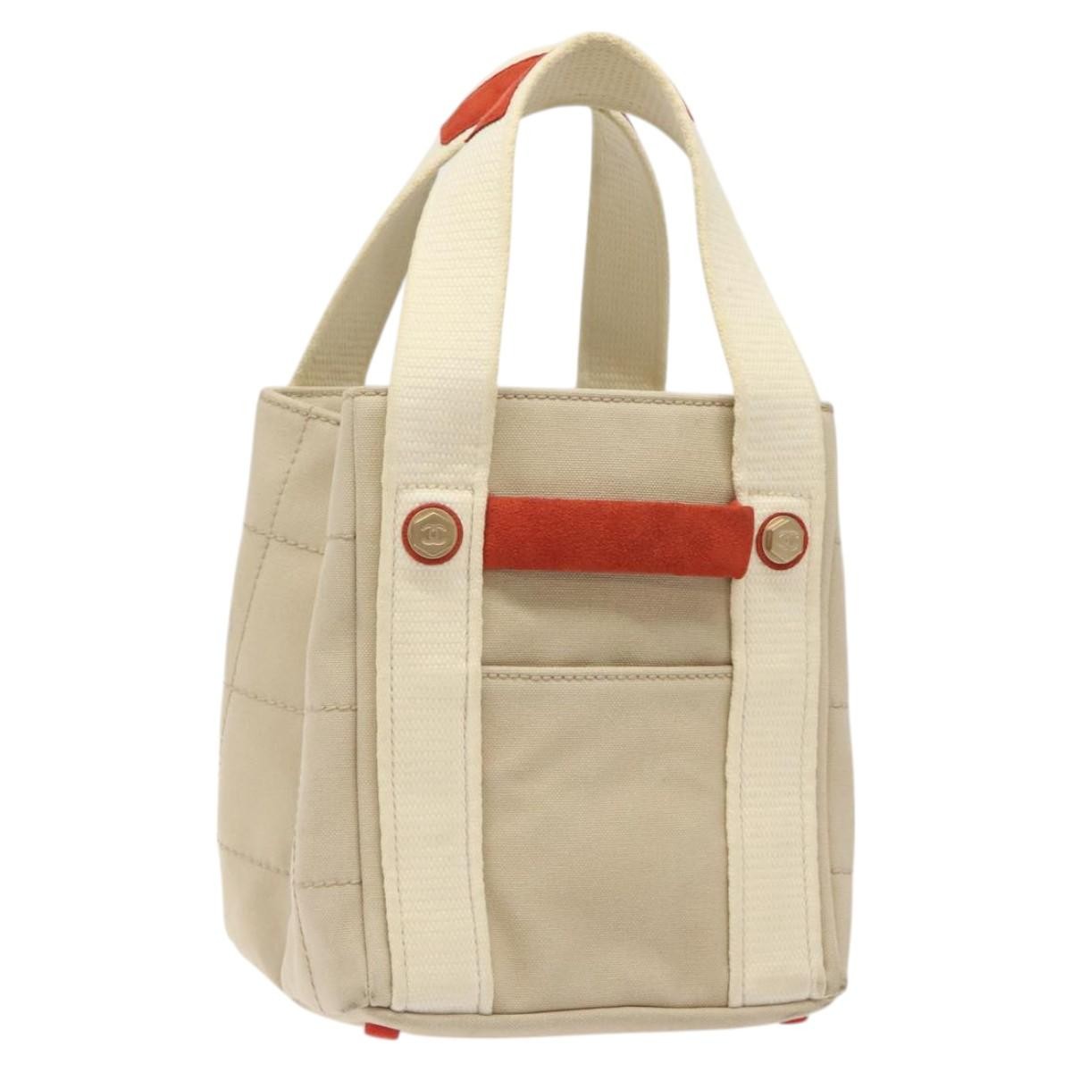 Chanel Chocolate Bar Coco Mark handbag Canvas, BEIGE, CANVAS, Handbag