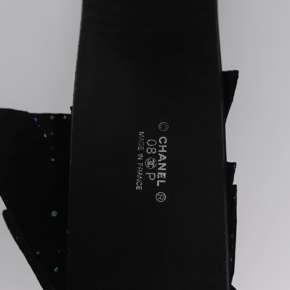 Chanel Vintage bow belt Leather, BLACK, LEATHER, Belts