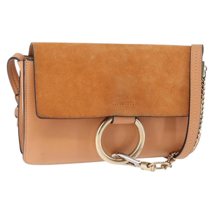 Chloe Faye Shoulder Bag Leather and Suede, BEIGE, LEATHER, Shoulder bag